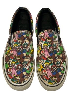 •VANS X NINTENDO•SUPER MARIO GRAPHIC CLASSIC OLD SKOOL SLIPON SNEAKER 6.5
